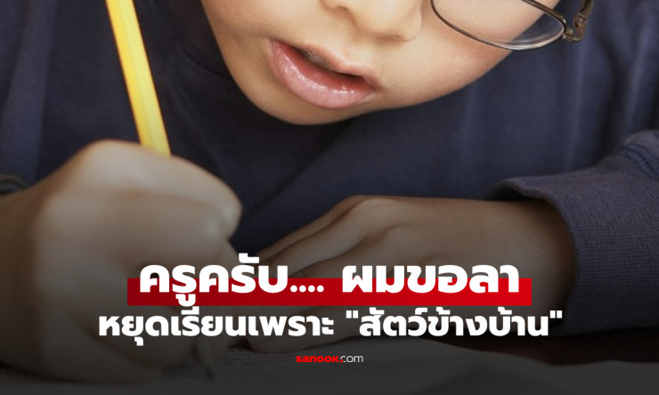 ใบลาเด็กประถมยุคใหม่ เหตุผลตรงไปตรงมา ห่วงสัตว์ข้างบ้านใกล้คลอด - betfahvip